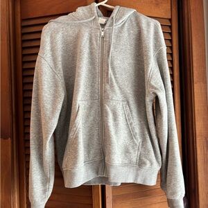 Heather Gray Zip-Up Hoodie